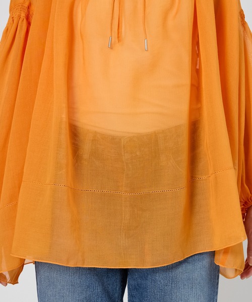 BABYLONE（バビロン）の「2WAYオーガンジーブラウス（シャツ/ブラウス・レディース・ベージュ/バーガンディー/オレンジ・フリー）」の13枚目の写真