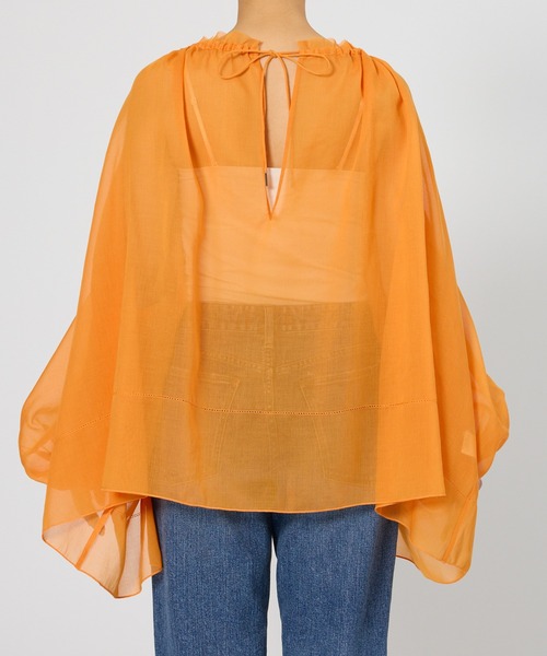 BABYLONE（バビロン）の「2WAYオーガンジーブラウス（シャツ/ブラウス・レディース・ベージュ/バーガンディー/オレンジ・フリー）」の8枚目の写真