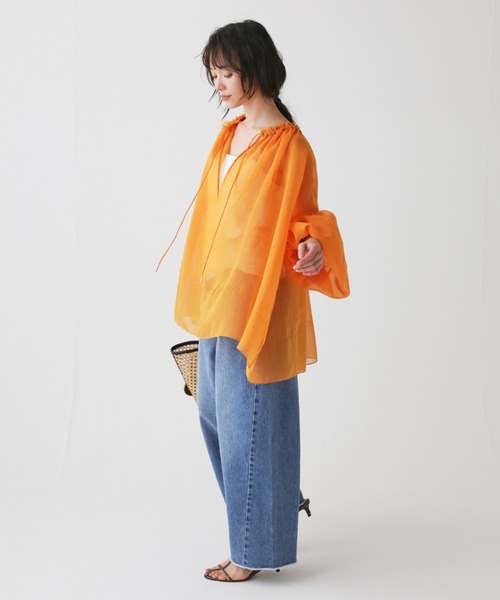 BABYLONE（バビロン）の「2WAYオーガンジーブラウス（シャツ/ブラウス・レディース・ベージュ/バーガンディー/オレンジ・フリー）」の21枚目の写真