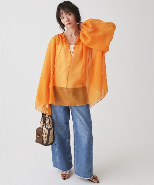 BABYLONE（バビロン）の「2WAYオーガンジーブラウス（シャツ/ブラウス・レディース・ベージュ/バーガンディー/オレンジ・フリー）」の20枚目の写真