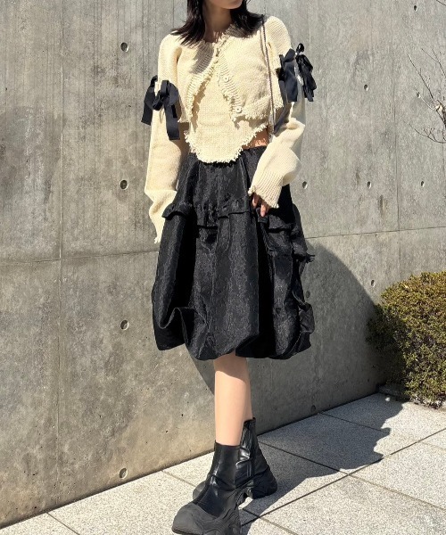 HONEY MI HONEY（ハニーミーハニー）の「corset knit camisole（キャミソール・レディース・ベージュ/ホワイト/ブラック・FREE）」の8枚目の写真