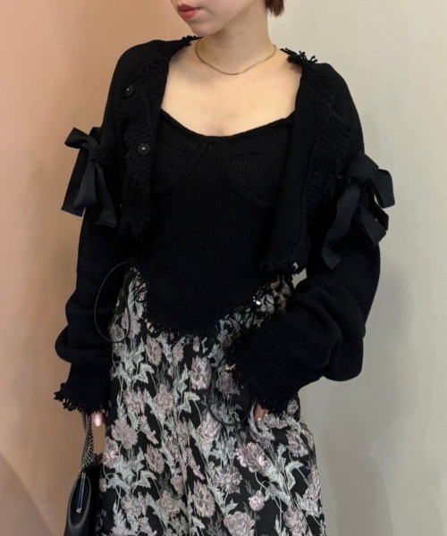 HONEY MI HONEY（ハニーミーハニー）の「corset knit camisole（キャミソール・レディース・ベージュ/ホワイト/ブラック・FREE）」の9枚目の写真