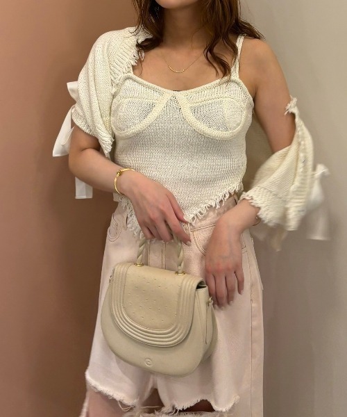 HONEY MI HONEY（ハニーミーハニー）の「corset knit camisole（キャミソール・レディース・ベージュ/ホワイト/ブラック・FREE）」の11枚目の写真