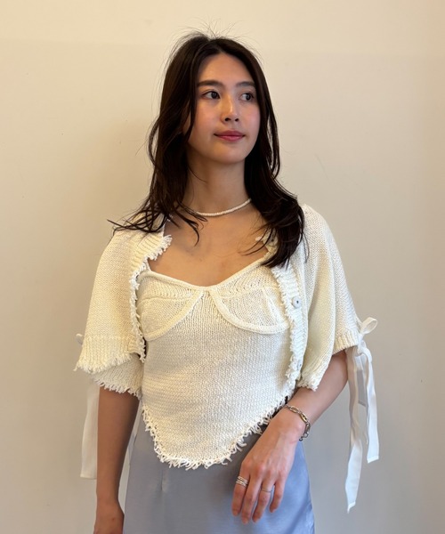 HONEY MI HONEY（ハニーミーハニー）の「corset knit camisole（キャミソール・レディース・ベージュ/ホワイト/ブラック・FREE）」の16枚目の写真