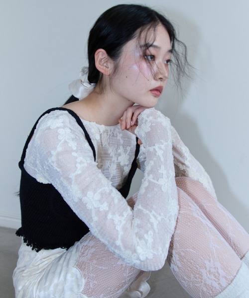 HONEY MI HONEY（ハニーミーハニー）の「corset knit camisole（キャミソール・レディース・ベージュ/ホワイト/ブラック・FREE）」の6枚目の写真