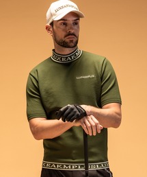 LUXEAKMPLUS（リュクスエイケイエムプラス）の「LUXEAKMPLUS(リュクスエイケイエムプラス)ゴルフ ロゴ刺繍 半袖ニットTシャツ (速乾性 / 軽量)（ニット/セーター）」