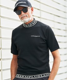 LUXEAKMPLUS（リュクスエイケイエムプラス）の「LUXEAKMPLUS(リュクスエイケイエムプラス)ゴルフ ロゴ刺繍 半袖ニットTシャツ (速乾性 / 軽量)（ニット/セーター）」