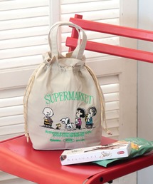 [500mlペットボトル収納可]【PEANUTS】保冷保温巾着トート