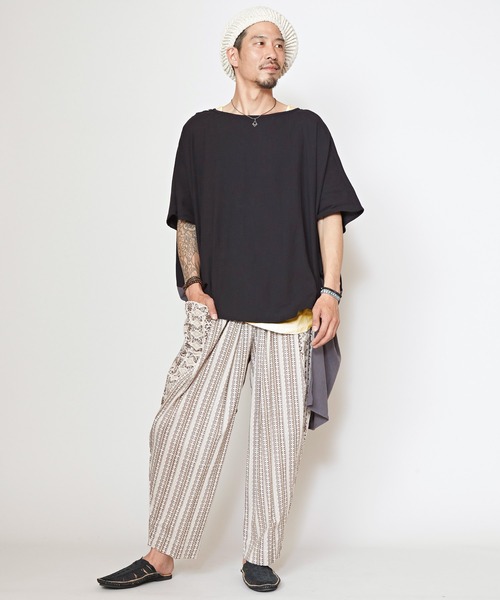 チャイハネ（チャイハネ）の「【チャイハネ】タルナドMEN'Sトップス＆タンクトップ2点セット（アンサンブル・メンズ・ブラック系その他/グレー/ターコイズブルー・FREE）」の5枚目の写真