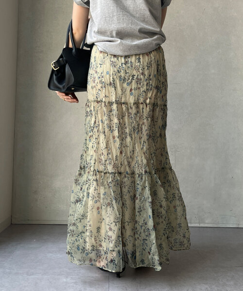 DouDou（ドゥドゥ）の「シアーワッシャープリントスカート（スカート・レディース・ブラック系その他/ブラック系その他2/レモンイエロー・FREE）」の8枚目の写真