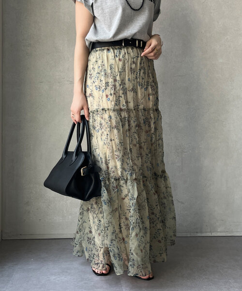 DouDou（ドゥドゥ）の「シアーワッシャープリントスカート（スカート・レディース・ブラック系その他/ブラック系その他2/レモンイエロー・FREE）」の6枚目の写真