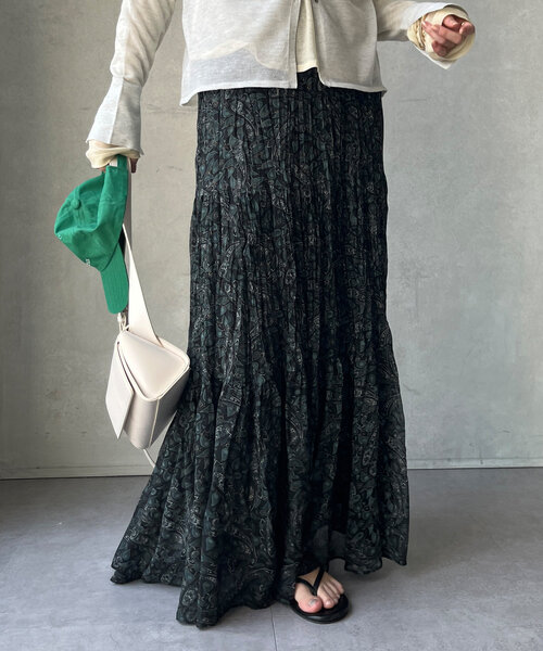 DouDou（ドゥドゥ）の「シアーワッシャープリントスカート（スカート・レディース・ブラック系その他/ブラック系その他2/レモンイエロー・FREE）」の22枚目の写真