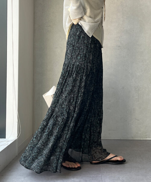 DouDou（ドゥドゥ）の「シアーワッシャープリントスカート（スカート・レディース・ブラック系その他/ブラック系その他2/レモンイエロー・FREE）」の20枚目の写真