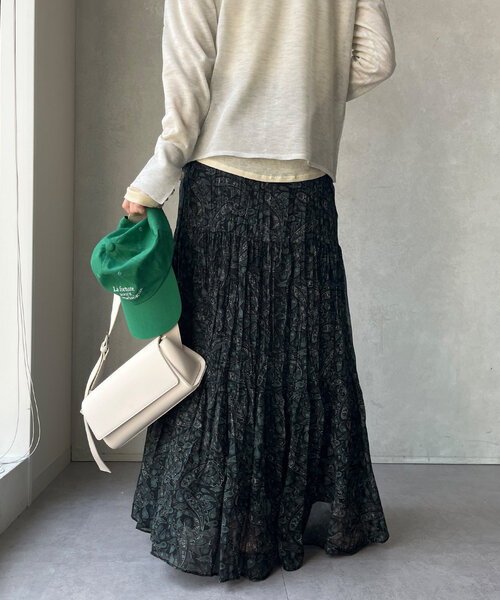 DouDou（ドゥドゥ）の「シアーワッシャープリントスカート（スカート・レディース・ブラック系その他/ブラック系その他2/レモンイエロー・FREE）」の19枚目の写真