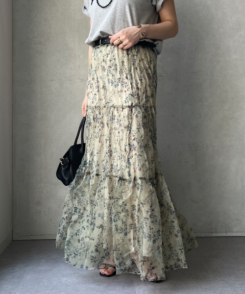 DouDou（ドゥドゥ）の「シアーワッシャープリントスカート（スカート・レディース・ブラック系その他/ブラック系その他2/レモンイエロー・FREE）」の3枚目の写真