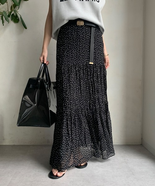 DouDou（ドゥドゥ）の「シアーワッシャープリントスカート（スカート・レディース・ブラック系その他/ブラック系その他2/レモンイエロー・FREE）」の2枚目の写真