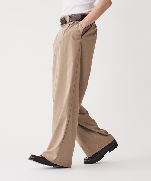 Adoon plain(アドーンプレーン)の「2-Tack Wide Straight Slacks / 2タックワイドストレートスラックス(スラックス・メンズ・ベージュ/ライトグレー・LARGE/SMALL/MEDIUM)」の13枚目の写真