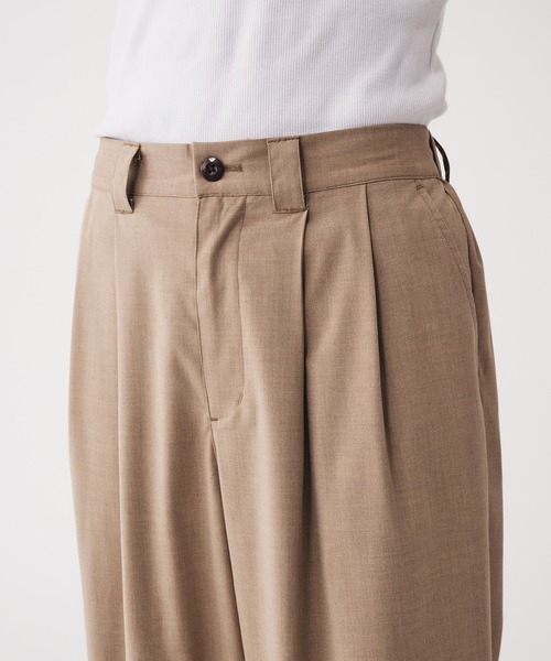 Adoon plain(アドーンプレーン)の「2-Tack Wide Straight Slacks / 2タックワイドストレートスラックス(スラックス・メンズ・ベージュ/ライトグレー・LARGE/SMALL/MEDIUM)」の16枚目の写真