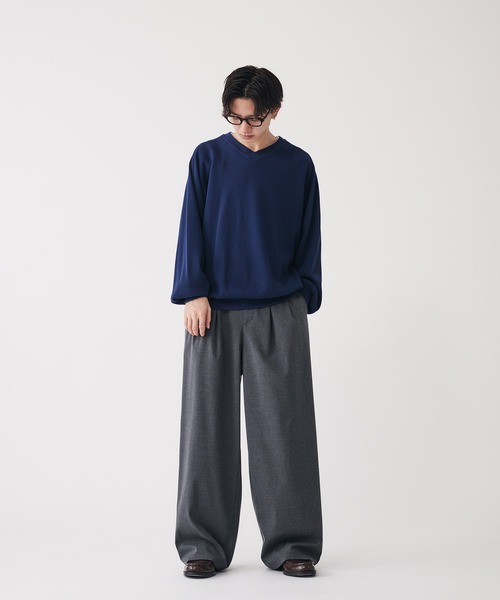 Adoon plain(アドーンプレーン)の「2-Tack Wide Straight Slacks / 2タックワイドストレートスラックス(スラックス・メンズ・ベージュ/ライトグレー・LARGE/SMALL/MEDIUM)」の10枚目の写真