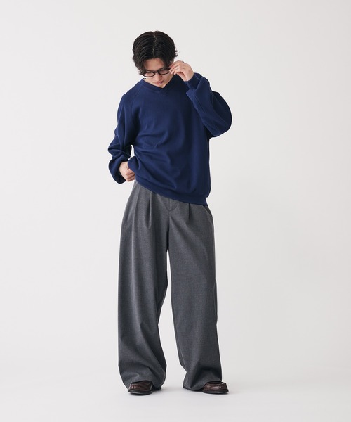 Adoon plain(アドーンプレーン)の「2-Tack Wide Straight Slacks / 2タックワイドストレートスラックス(スラックス・メンズ・ベージュ/ライトグレー・LARGE/SMALL/MEDIUM)」の6枚目の写真