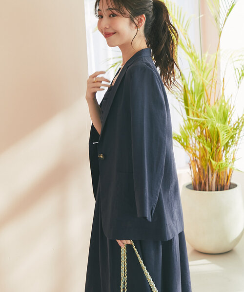 セール】レーヨンリネンシアースラブジャケット（テーラード