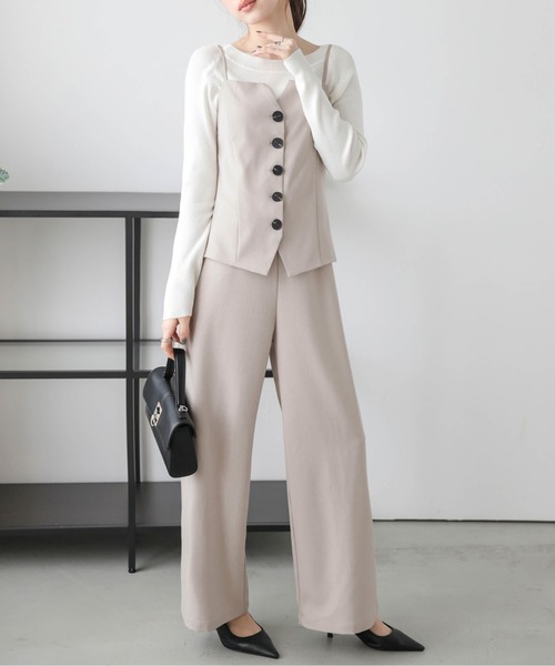 AMELY(エミリー)の「ビスチェライクオールインワン(セットアップ・レディース・ベージュ/グレー/ブラック・フリー)」の21枚目の写真