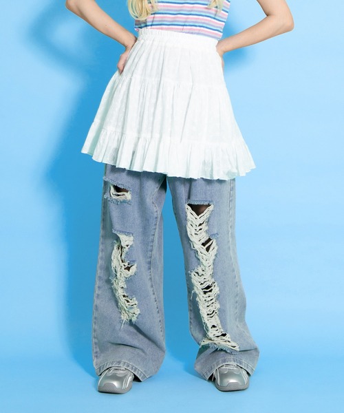 PUNYUS(プニュズ)の「コットンレースティアードミニスカート(スカート・レディース・ブラック/ホワイト・1/2/4/3)」の8枚目の写真