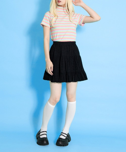 PUNYUS(プニュズ)の「コットンレースティアードミニスカート(スカート・レディース・ブラック/ホワイト・1/2/4/3)」の9枚目の写真