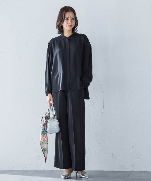 LAUTREAMONT（ロートレアモン）の「【WEB限定】【11号あり】サテンフィールリラックスパンツ≪セットアップ対応≫≪接触冷感/洗える≫（その他パンツ・レディース・ブラック/カーキ/ベージュ/ピンク・7号/9号/11号）」の18枚目の写真