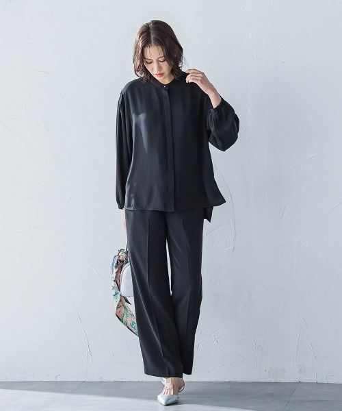 LAUTREAMONT（ロートレアモン）の「【WEB限定】【11号あり】サテンフィールリラックスパンツ≪セットアップ対応≫≪接触冷感/洗える≫（その他パンツ・レディース・ブラック/カーキ/ベージュ/ピンク・7号/9号/11号）」の19枚目の写真