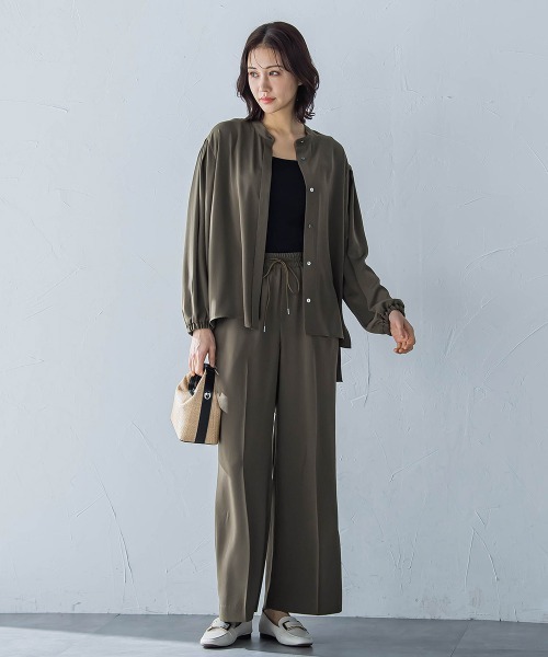 LAUTREAMONT（ロートレアモン）の「【WEB限定】【11号あり】サテンフィールリラックスパンツ≪セットアップ対応≫≪接触冷感/洗える≫（その他パンツ・レディース・ブラック/カーキ/ベージュ/ピンク・7号/9号/11号）」の7枚目の写真