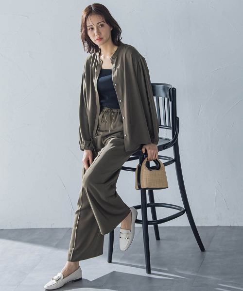 LAUTREAMONT（ロートレアモン）の「【WEB限定】【11号あり】サテンフィールリラックスパンツ≪セットアップ対応≫≪接触冷感/洗える≫（その他パンツ・レディース・ブラック/カーキ/ベージュ/ピンク・7号/9号/11号）」の11枚目の写真