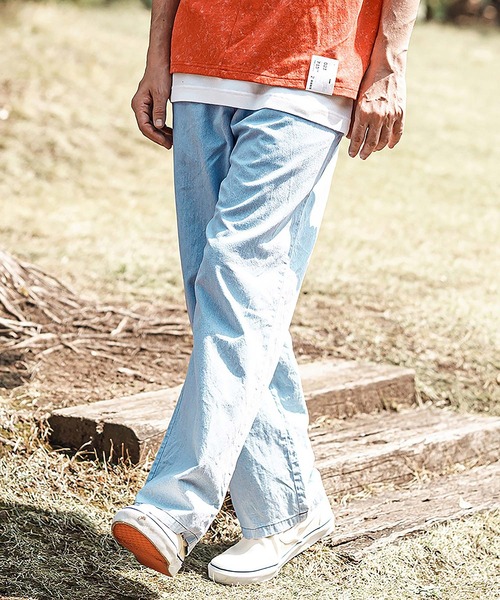 CAMBIO(カンビオ)の「mp13594- Cotton Linen Denim Wide Straight Pants ワイドストレートパンツ(その他パンツ・メンズ・ダークインディゴブルー/ライトインディゴブルー・S/M/L)」の5枚目の写真