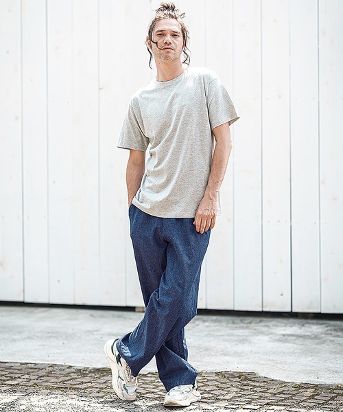CAMBIO(カンビオ)の「mp13594- Cotton Linen Denim Wide Straight Pants ワイドストレートパンツ(その他パンツ・メンズ・ダークインディゴブルー/ライトインディゴブルー・S/M/L)」の13枚目の写真