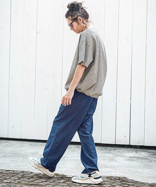 CAMBIO(カンビオ)の「mp13594- Cotton Linen Denim Wide Straight Pants ワイドストレートパンツ(その他パンツ・メンズ・ダークインディゴブルー/ライトインディゴブルー・S/M/L)」の16枚目の写真