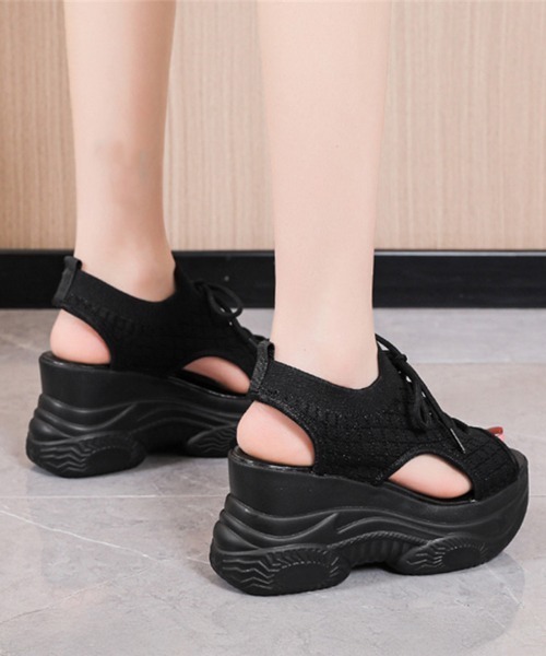 Miniministore（ミニミニストア）の「厚底ニットサンダル スポーツサンダル 夏（サンダル・レディース・ブラック/ホワイト・22.5cm/24.0cm/24.5cm/23.0cm/23.5cm）」の22枚目の写真