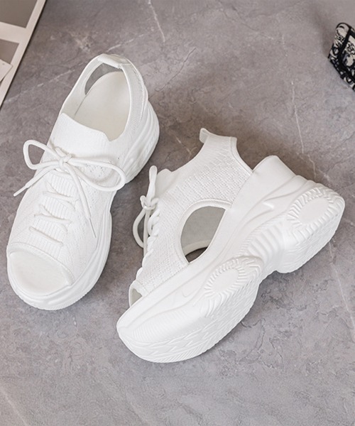 Miniministore（ミニミニストア）の「厚底ニットサンダル スポーツサンダル 夏（サンダル・レディース・ブラック/ホワイト・22.5cm/24.0cm/24.5cm/23.0cm/23.5cm）」の8枚目の写真