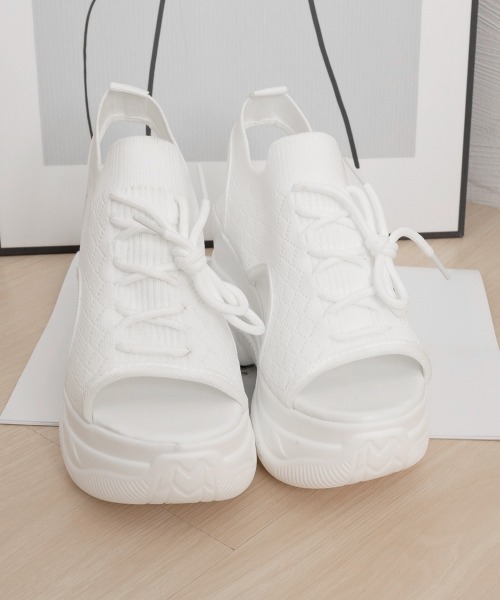 Miniministore（ミニミニストア）の「厚底ニットサンダル スポーツサンダル 夏（サンダル・レディース・ブラック/ホワイト・22.5cm/24.0cm/24.5cm/23.0cm/23.5cm）」の7枚目の写真
