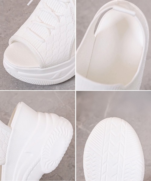 Miniministore（ミニミニストア）の「厚底ニットサンダル スポーツサンダル 夏（サンダル・レディース・ブラック/ホワイト・22.5cm/24.0cm/24.5cm/23.0cm/23.5cm）」の3枚目の写真
