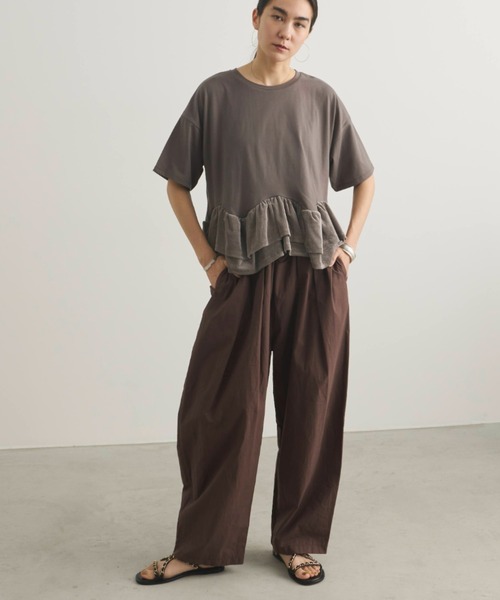 Libra Cue（リブラ キュー）の「裾フリルルーズカットソー（Tシャツ/カットソー・レディース・ブラック/オフホワイト/チャコールグレー・FREE）」の20枚目の写真