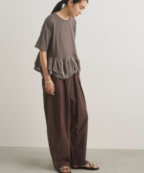 Libra Cue（リブラ キュー）の「裾フリルルーズカットソー（Tシャツ/カットソー・レディース・ブラック/オフホワイト/チャコールグレー・FREE）」の21枚目の写真