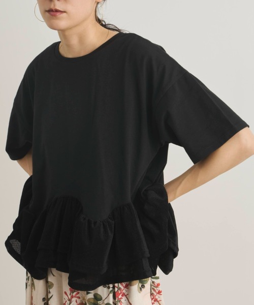 Libra Cue（リブラ キュー）の「裾フリルルーズカットソー（Tシャツ/カットソー・レディース・ブラック/オフホワイト/チャコールグレー・FREE）」の15枚目の写真
