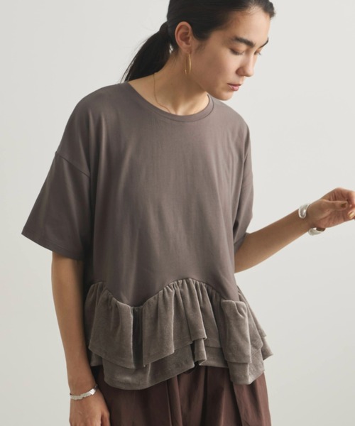 Libra Cue（リブラ キュー）の「裾フリルルーズカットソー（Tシャツ/カットソー・レディース・ブラック/オフホワイト/チャコールグレー・FREE）」の10枚目の写真