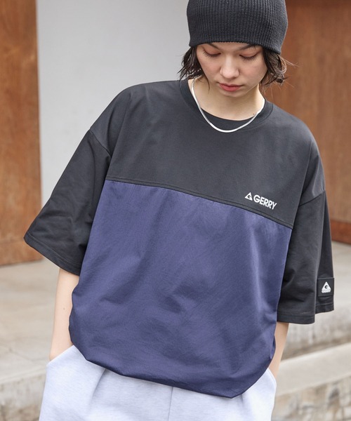 GERRY/ジェリー 別注 ドロスト ワッペンロゴ刺繍 ビッグシルエット半袖