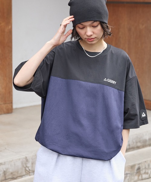 GERRY/ジェリー 別注 ドロスト ワッペンロゴ刺繍 ビッグシルエット半袖 GERRY/ジェリー 別注 ドロスト ワッペンロゴ刺繍 ビッグシルエット半袖