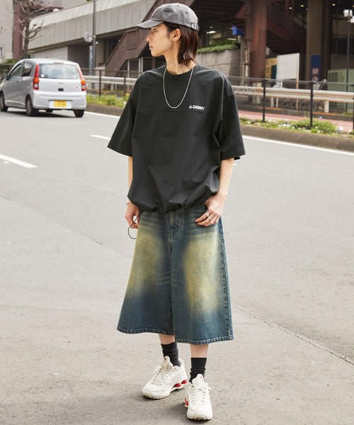 GERRY(ジェリー)の「GERRY/ジェリー 別注 ドロスト ワッペンロゴ刺繍 ビッグシルエット半袖Tシャツ / 接触冷感・吸水速乾(Tシャツ/カットソー・メンズ・ライトグレー/ブラウン系/グレー系/ネイビー/ブラック/モカ/チャコール/ネイビー系・M/S/XL/L)」の13枚目の写真
