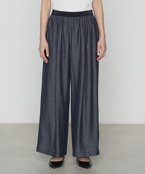 Gabardine K.T(ギャバジンケーティー)の「オトナシャンブレー タックワイドパンツ(その他パンツ・レディース・ネイビー/ブルー・5号/11号/9号/7号)」の17枚目の写真