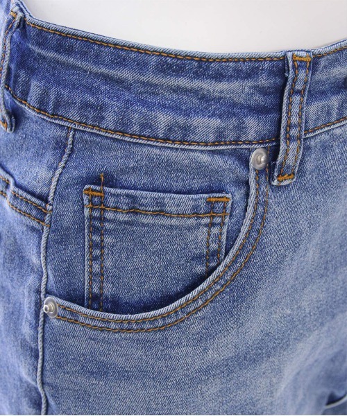 clear（クリア）の「【低身長用サイズ有】ミドルライズフリンジフレアデニムパンツ [着回し力抜群 韓国ファッション 大人]（デニムパンツ・レディース・ブルー/ブラック/ライトブルー・S/M/XS/PS）」の15枚目の写真