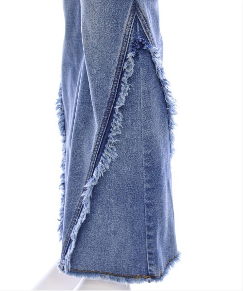 clear（クリア）の「【低身長用サイズ有】ミドルライズフリンジフレアデニムパンツ [着回し力抜群 韓国ファッション 大人]（デニムパンツ・レディース・ブルー/ブラック/ライトブルー・S/M/XS/PS）」の17枚目の写真