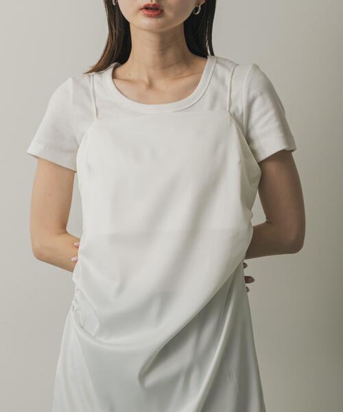 SENSE OF PLACE by URBAN RESEARCH(センスオブプレイスバイアーバンリサーチ)の「『一部WEB限定カラー』ラウンドネックリブTシャツ(半袖)(Tシャツ/カットソー・レディース・ブラック/ホワイト系その他/オフホワイト/チャコールグレー/レッド/その他1/その他2/ブラウン・ONE)」の2枚目の写真